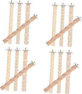 iplusmile Conjunto De Madeira Para Pássaros 16 Peças Periquito Brinquedos Para Pássaros Pequenos Suporte De Poleiro De Madeira Suporte De Trem Para Pássaros Periquitos De Brinquedo De