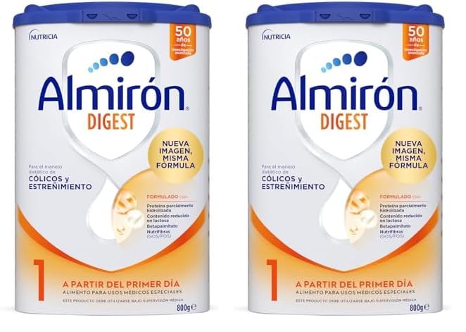 Almirón Advance Digest 1, Leche de Inicio Bebé Anti-Cólico y Estreñimiento, 800g (Paquete de 2)