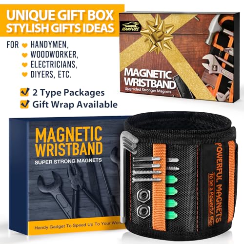 Tools Gifts for Men Stocking Stuffers Christmas - Magnetic Wristband for Holding Screws Wrist Magnet Tool Belt Holder Cool Gadgets for Men Birthday Gifts for Dad Father Women Adults Mens Gift Ideas - Thumbnail 2