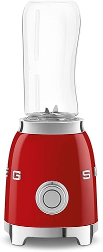 Miniatura 4 de SMEG Licuadora personal estilo retro de los años 50 con perilla retroiluminada y dos botellas de 20.3 fl oz sin BPA PBF01RDUS Rojo