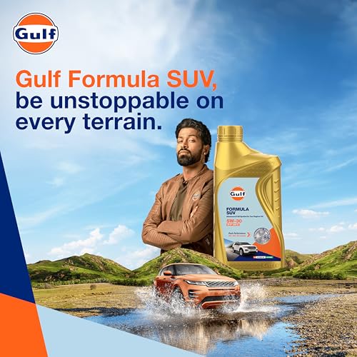 Image of Gulf FORMULA SUV 5W-30 API SP, ACEA C2 | Modern Petrol, Diesel, E20, CNG SUVs | 4 Wheeler Car Advanced Full-Synthetic Engine Oil [1 L] - Pack of 1