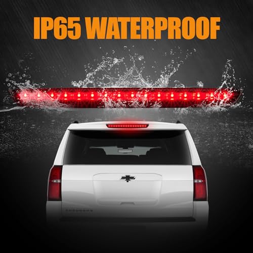 Image of Third 3rd Brake Light LED for 2007-2014 Chevy Tahoe /Suburban /GMC Yukon & XL, High Mount Rear Brake Lights Assembly, Waterproof Center Cab Lamp Stop Light (Black)