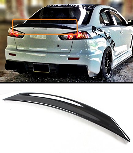 Painted Gloss Black Duckbill Highkick Trunk Lid Spoiler Wing Compatible with 2008-2017 Mitsubishi Lancer EVO X 10 MR GTS