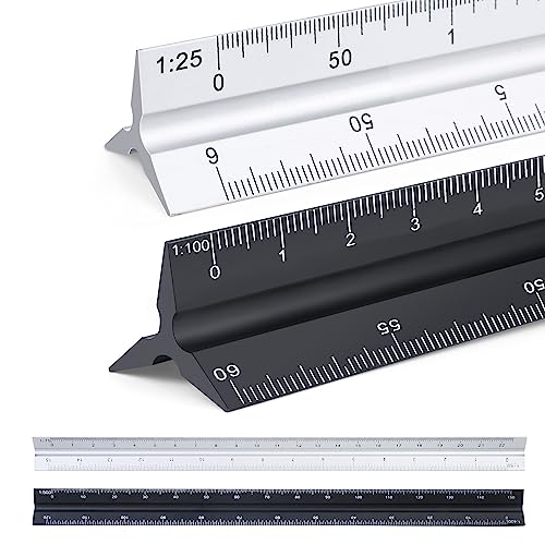 【Facile da leggere e capire】: il design in bianco e nero di facile lettura rende la lettura molto chiara e puoi leggere facilmente ogni riga e scala. Tutti i numeri e le marcature sui righelli della scala sono incisi al laser per la massima chiarezza e leggibilità
