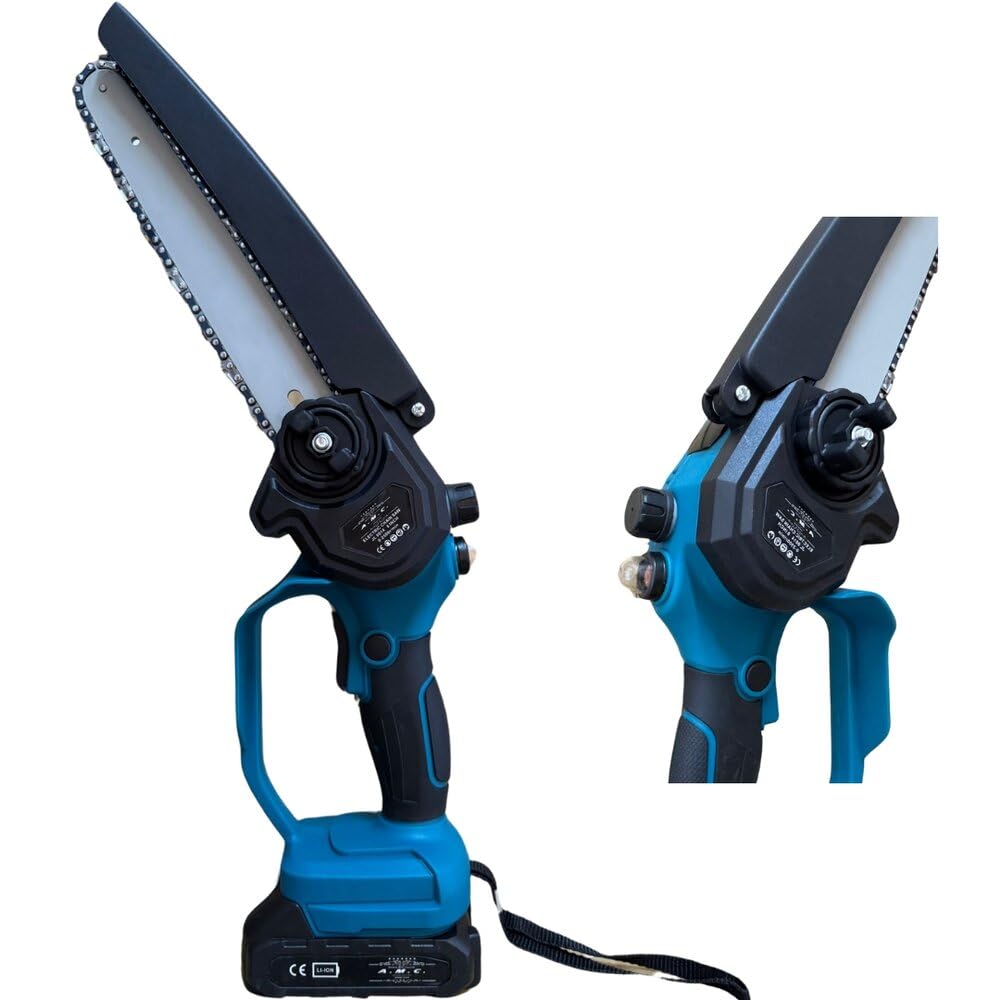 A.M.C. Set da potatura a batteria, forbici potatura a batteria 42V e motosega da 8 pollici, il kit comprende 4 batterie da 42V e 2 valigetta per il Trasporto