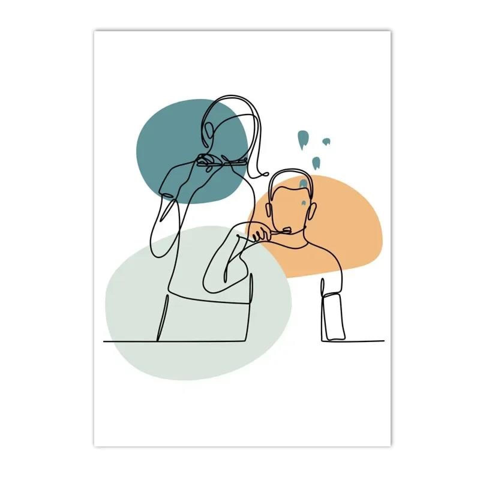 Baibexing Abstract Color Block Teeth Line Oral Health Dentist Tools Poster Prints Wall Art Canvas Painting Picture Clinic Office Home Decor A8 60X90Cm Unframed