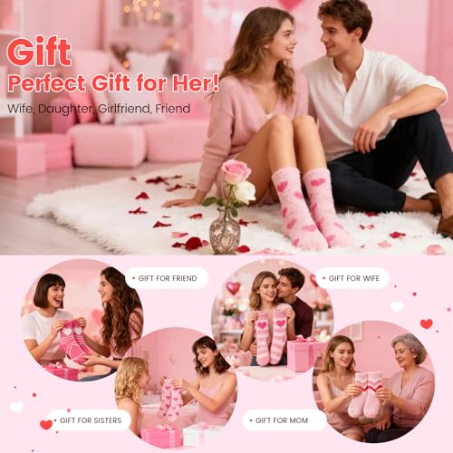 Image of Womens Fluffy Fuzzy Socks,Winter Cozy Soft Warm Socks Gifts for Womens | Soft Comfortable Warm Womens Fluffy Fuzzy Socks