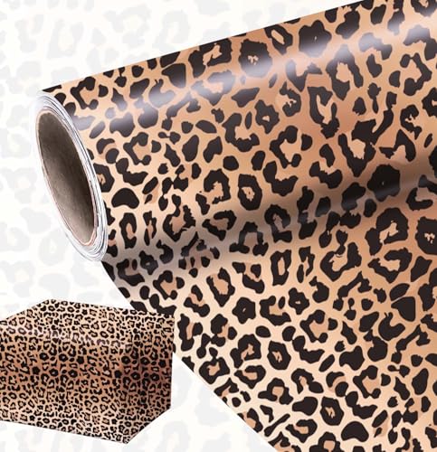 MUNILAIL Leopard Print Wrapping Paper Roll 17 Inch x 33 Feet Cheetah Wrapping Paper Gift Wrap Papers for Christmas Birthday Baby Shower Safari Party Supplies