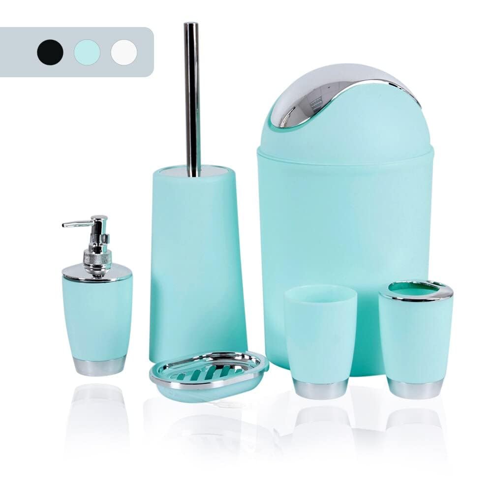 6 piezas de accesorios de baño, juego de baño, dispensador de jabón, decoración para baño