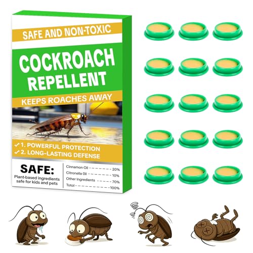Cockroach Gel Bait Traps, 32 Pack Cockroach Repellent Indoor Home, Roach Deterrent, Pet Safe Roach...