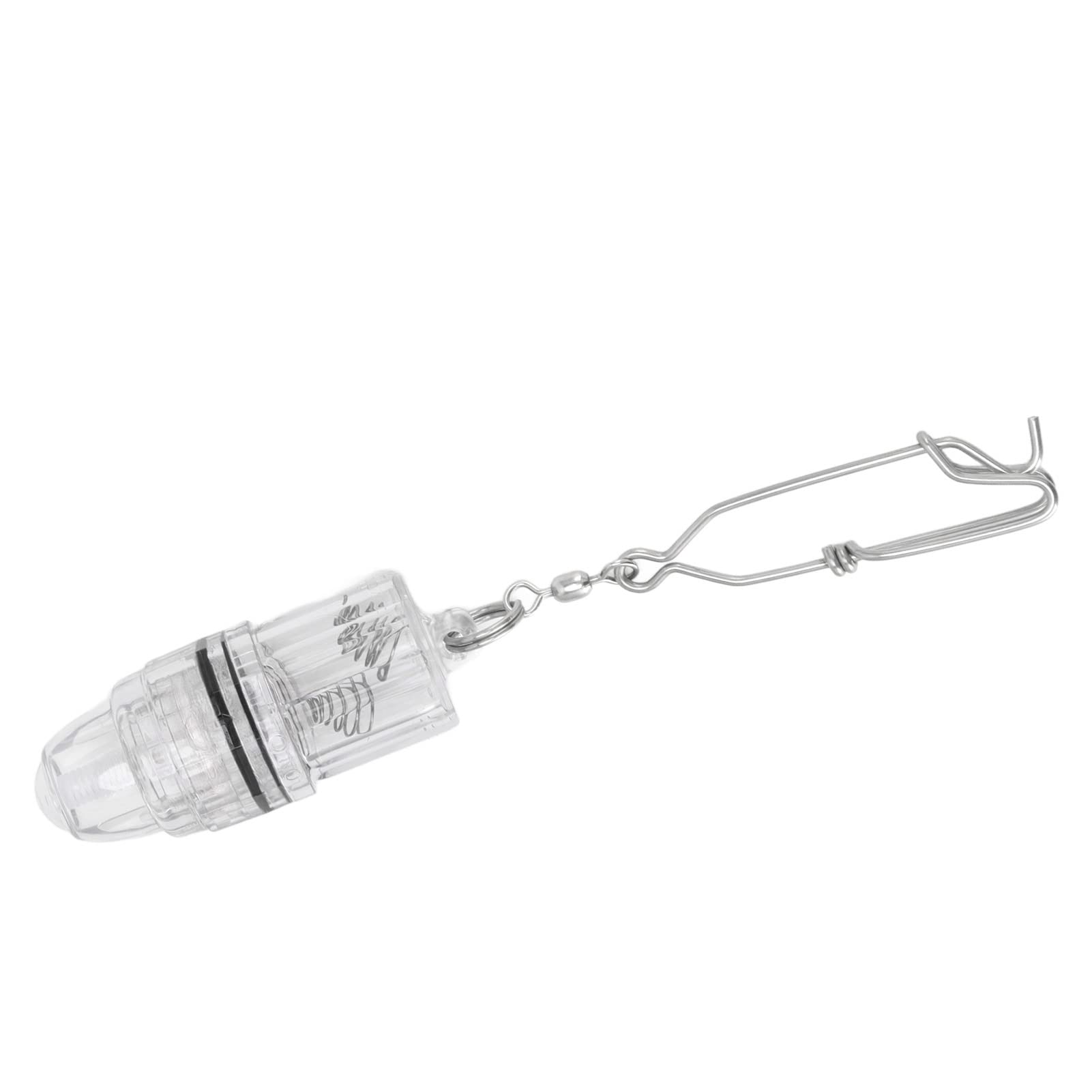 Deep Fish Attracting Indicator, Clear Plastic Light Housing Explosion Proof Easy Use Underwater Deep Drop LED Flashlight Bait Fishing Lamp for Fishing Tool (White)