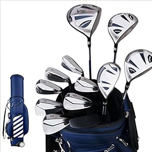 Juego Completo de Golf para Hombre, Juego Completo de Palos de Golf para Principiantes, Bolsa para Pelotas de Golf estándar, Mano Derecha para Hombre de Golf, Eje de Carbono, Paque