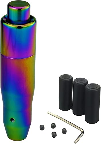 Miniatura 9 de Lunsom Pomo de palanca de cambios automático de metal para automóvil con botón de aleación de aluminio, manija de palanca de cambios larga para la