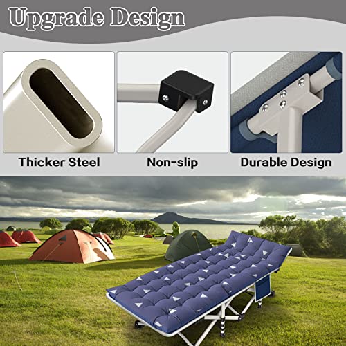 Getovin Camping Cot With Comfortable Mattress Cots For Sleeping Folding Cot Heavy Duty As Guest Bed With Carry Bag For Adults Home Camping Nap Vacation Outdoor #TOP2