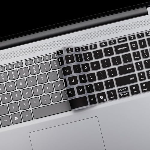 Image of Saco Laptop Keyboard Cover Compatible for 2025 Lenovo IdeaPad Slim 3 15IRH10 15Q8X10 Model 83K100C6IN, 83K100CGIN, 83K100CJIN Series 15.3 Inch Laptop, Silicone Black