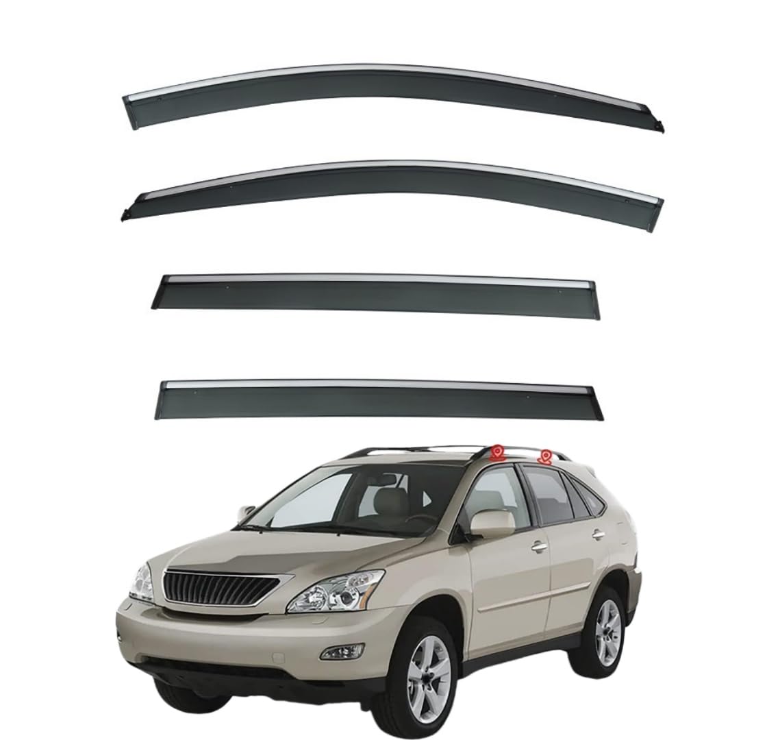 FENGJP Car Window Wind Deflectors for Lexus RX MK2-XU30 2004-2009, Window Wind Deflector Visor Rain Smoke Guards Automotive Accessories