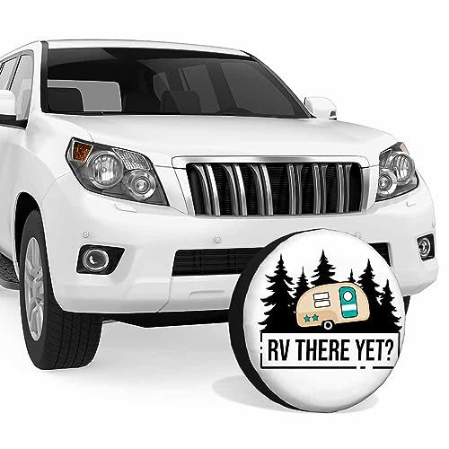 Image of Rv There Yet Quote Spare Tire Cover Park Travel Campfire Outdoor Expedition Weatherproof Universal Wheel Protectors Camper Tire Covers for Trailer Rv Travel(17 inch)
