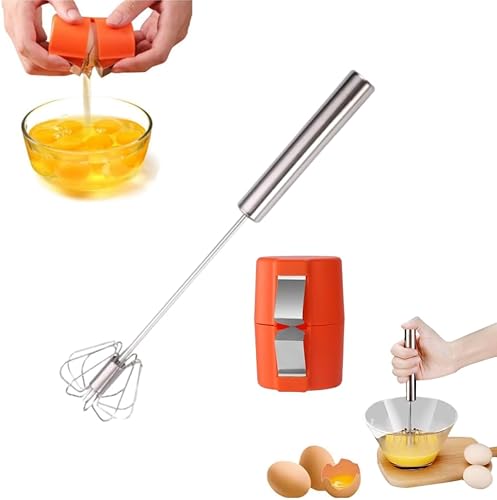 Batidor de huevo de acero inoxidable con abridor de cáscara de huevo, batidora manual 2025, espumador de leche versátil, agitador de mano para