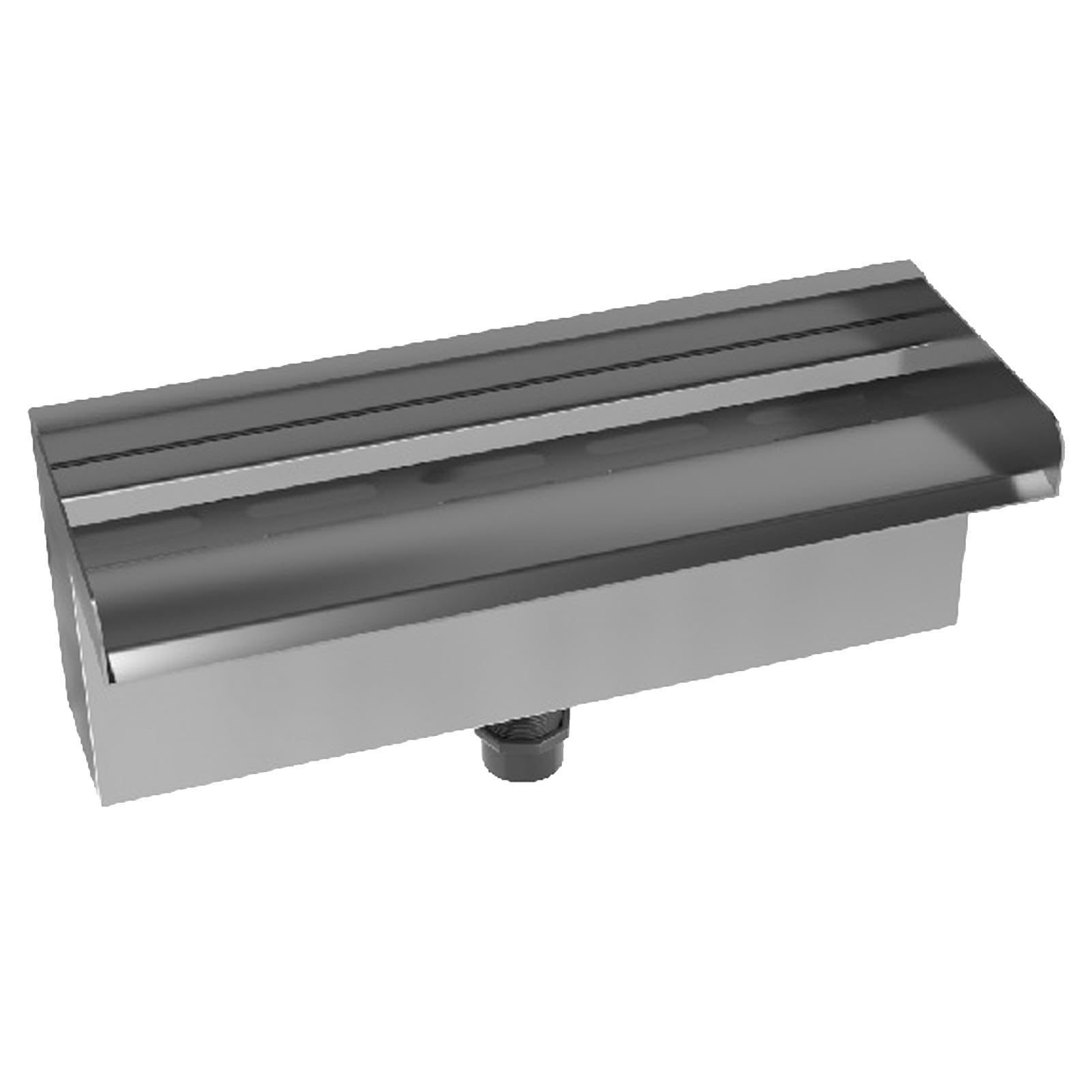 Asixxsix Ambas en la Cascada, Fuentes Al Aire Libre de Acero Inoxidable Negro, Kit de Cascadas con Conector de Tubería, Vertenga Rectangular de Agua para Nadar, Piscina (400 mm)