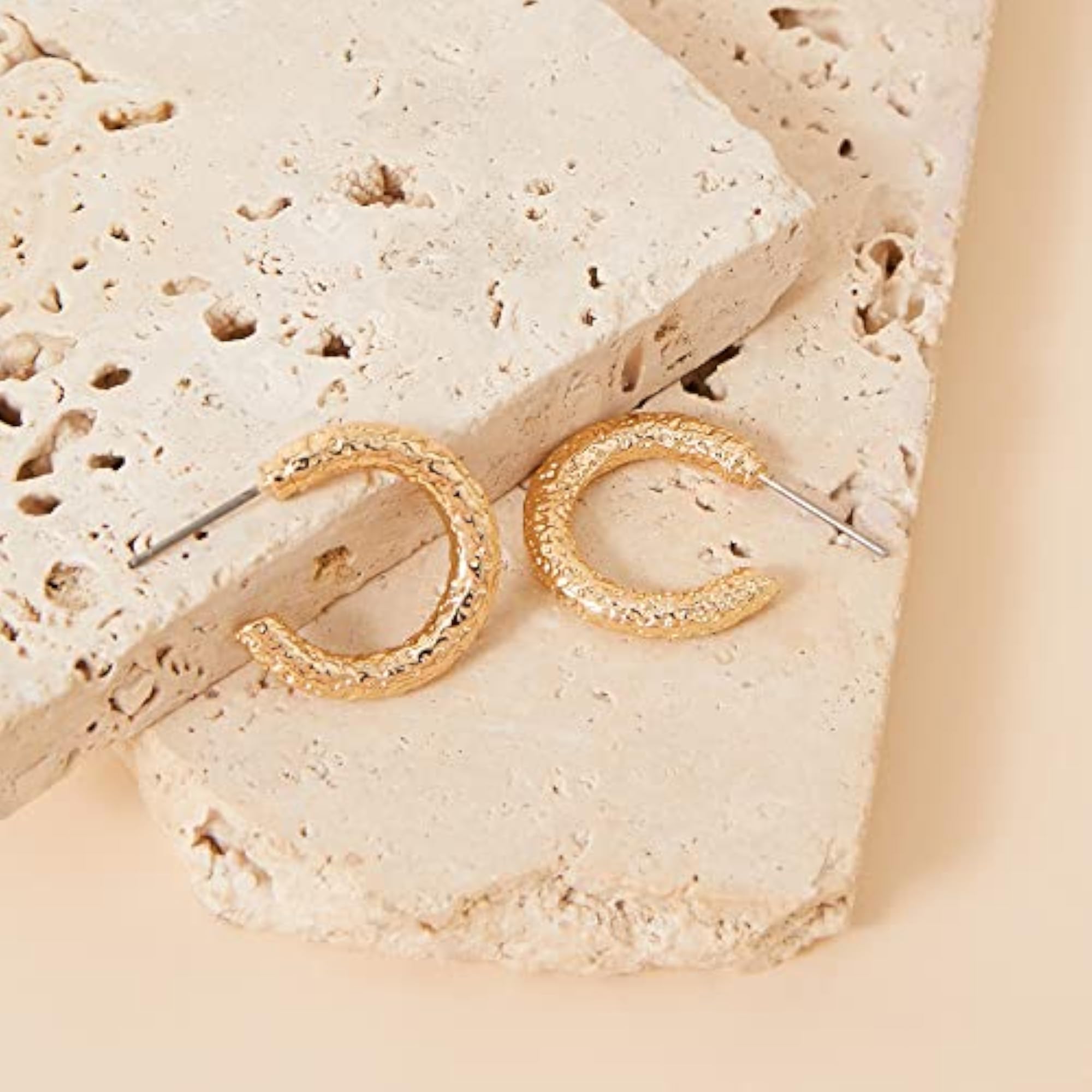 London Textured Tube Hoops Earring