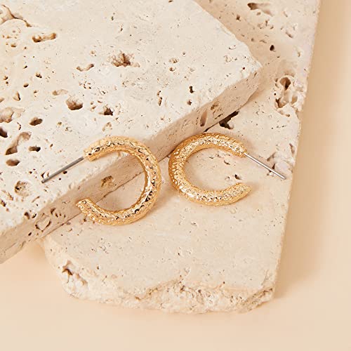 London Textured Tube Hoops Earring