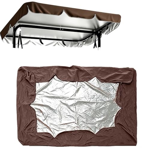 TAJMDGW Toldo De Repuesto Para Balancín Jardín Impermeable Protección UV Cubierta De Repuesto Para Columpio De Hollywood Oxford Funda De Repuesto Balancín(Coffee,195x125 CM (77x49 In))