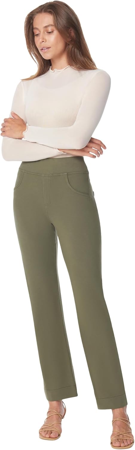 HUE Women's Super Soft Stretch High Rise Straight Leg Denim Leggings - Image 6