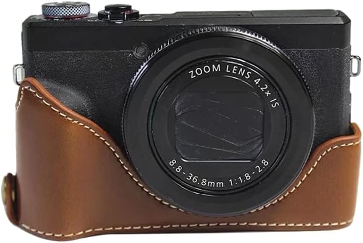 YUNCHAO Camera Accessories 1/4 inch Thread PU Leather Camera Half Case Base for Canon G7 X Mark III / G7 X3 Camera Bags