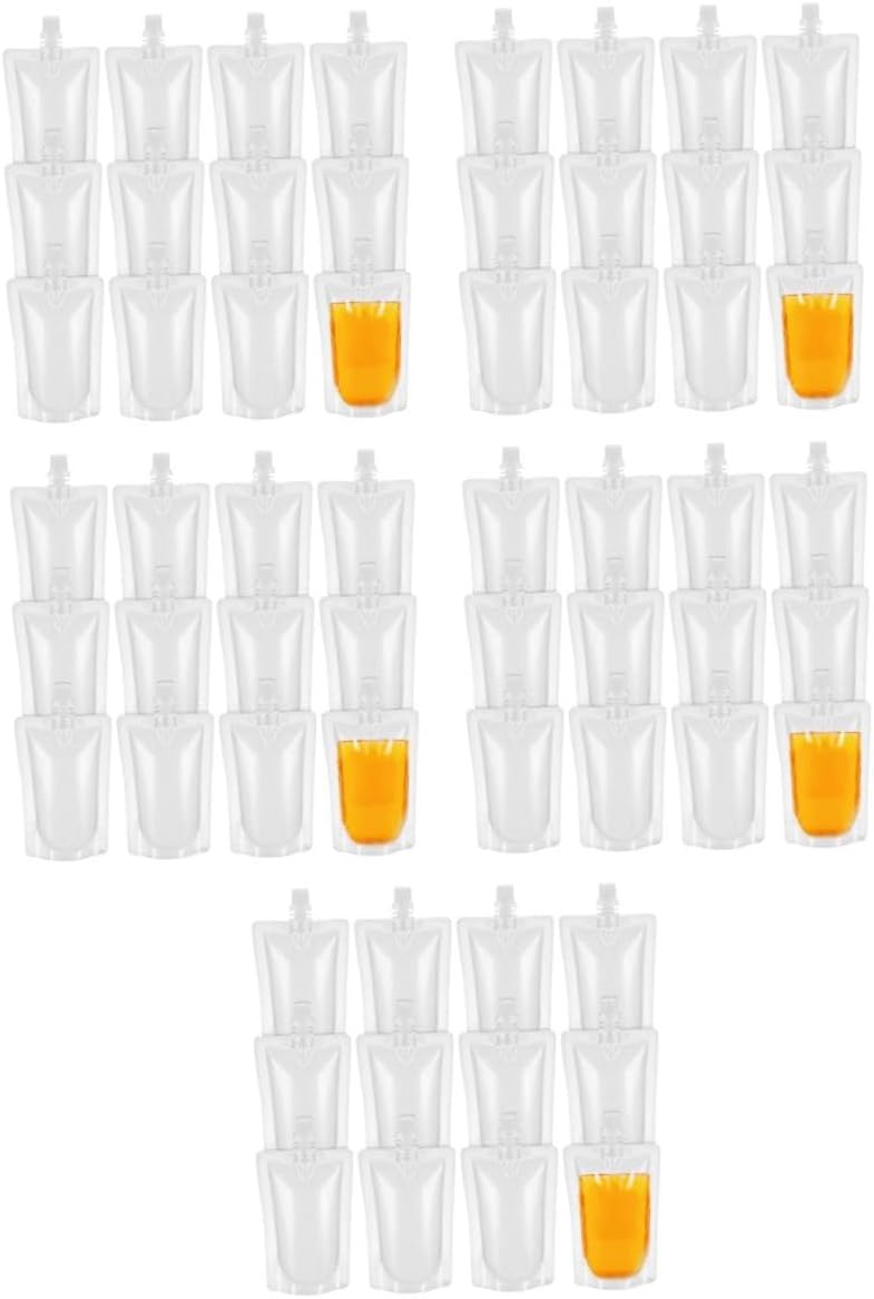 Alipis 250pcs Beverage Flasks Portable Liquor Pouch Food-grade Self-standing Drink Bags for Juice Soybean Camping Outdoor Events
