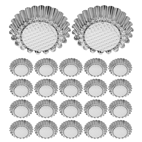 IMIKEYA 30 Piezas Moldes para Tartaletas Mini con Decorativos Molde para Pasteles y Muffins de Acero Inoxidable Grueso Antiadherente Distribución Uniforme del Calor Para Tartas Quiches y