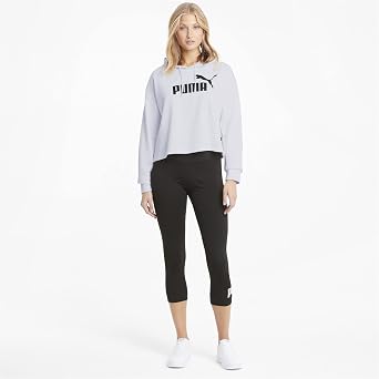 Puma Kadın Essentials Logo Cropped Women's Hoodie Kapüşonlu Sweatshirt