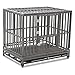 LUCKUP Heavy Duty Dog Cage Strong Metal Kennel and Crate for Medium and Large Dogs, Pet Playpen with Four Wheels,Easy to Install,42 inch,Black