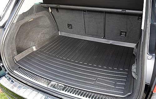 Premium Cargo Liner For Vw Touareg 2011-2019 - 100% Protection - Custom Fit Car Trunk Mat - Easy-To-Wash & All-Season Black Cargo Mat - 3D Shaped Laser Measured Trunk Liners For Volkswagen Touareg #TOP1