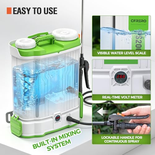 Image of Backpack Sprayer Battery Powered, 4.2 Gallon Electric Pump Sprayer with Dual 20V 4Ah Batteries, Padded Straps, 120 PSI, 2 Spray Wands & 8 Nozzles for Yard, Garden, Lawn & Farm, Weed and Pest Control