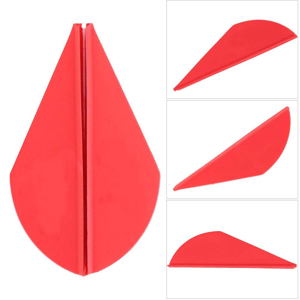Zerone Pluma de la Flecha del Tiro al 36pcs Flecha de Tiro al Fletches Plumas Fletching de Goma Accesorio de Bricolaje para Compuesto[Rojo]