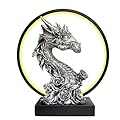 Hmusnwol-Dragon Statue Lamp-Collectible Figurines-Dargon Gifts - 13.18 inch LED Circle Table Lamp Figurine Dungeon and Dragons Accessories