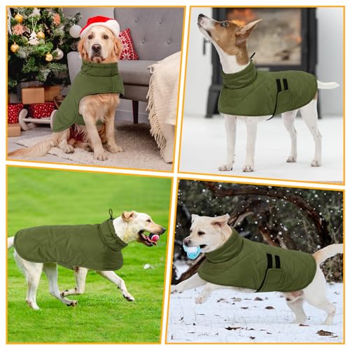 CITÉTOILE Hundemantel Winter,Hoher Kragen Hundejacke für Mittelgroßer Hunde, Hundejacke für Dackel,Bulldogge, Winddichte Hundemantel für Hund Indoor & Outdoor Camping Wandern
