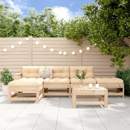 Xichuzi Juego de Muebles de jardín 6 Piezas Madera Maciza de Pino, Conjunto Jardin Exterior, Muebles Jardin Exterior, Conjunto Terraza, Terraza Exterior Chill out - 3186536