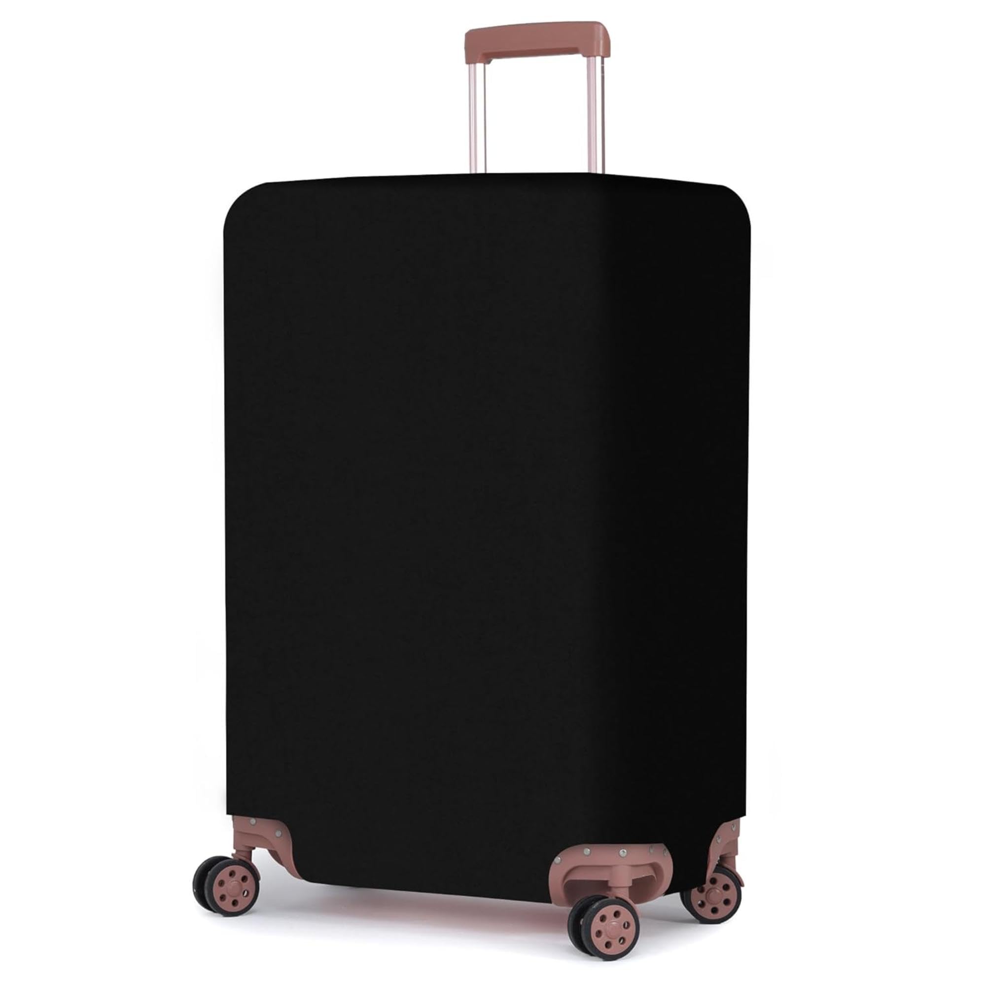 Printed Luggage Cover for Suitcase Stretchable Scratchproof Trolley Bag Protector with Velcro Lock Washable Travel Cover (Only Cover in Product)-Solid_Black 5-M-image-14