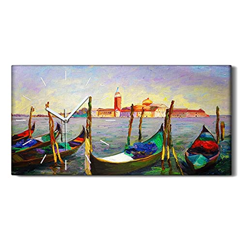 Horloge sur Toile Mains Blanches Grand Format 60x30cm - 2