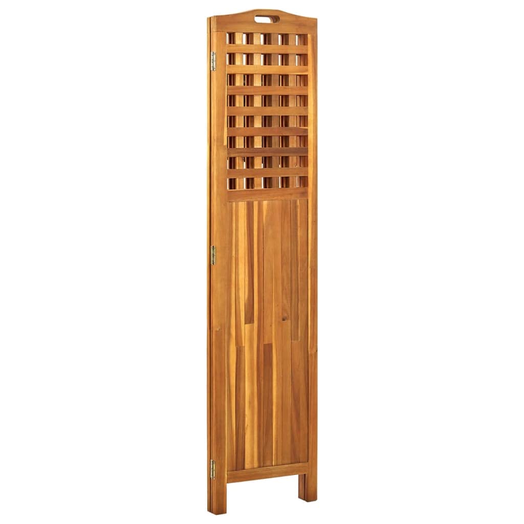Biombo de madera maciza de acacia de 3 piezas, 121 x 2 x 170 cm, plegable, plegable, independiente, para interior y exterior, privacidad