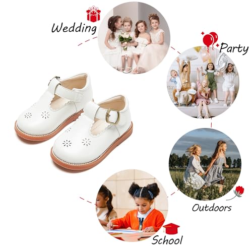 Image of PHIRAMIN Toddler Girl Mary Jane Dress Shoes-Little Girl School Uniform Shoes for Wedding Party