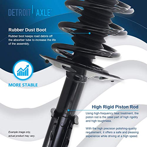 Image of Detroit Axle - 4pc Front End Control Arms Kit for 1998-2005 Buick Park Avenue 1998-1999 Riviera, 2 Lower Control Arms w /Ball Joint 2 Struts & Coil Spring Assembly Replacement Suspension