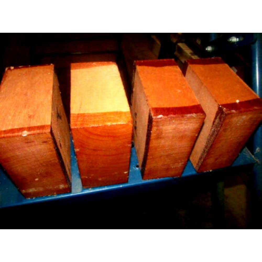 4 Pieces Kiln Dried African Mahogany Bowl Blank Lathe Turning Lumber Wood 6 X 6 X 3"
