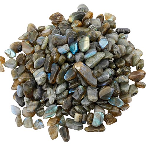 rockcloud 1 lb Labradorite Small Tumbled Chips Crushed Stones
