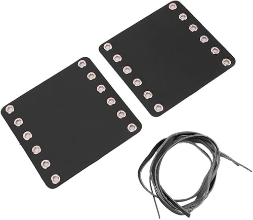 Miniatura 6 de 2 fundas de cuero para manillar de motocicleta con correa, almohadillas de agarre calentadas para motocicleta, accesorios de modificación (negro)