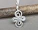 Tiny Little Celtic Knot Cross Sterling Silver Pendant Necklace Handmade in Oregon, USA