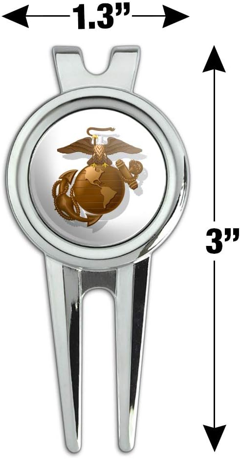 review GRAPHICS & MORE Marines USMC Golden Logo on White Eagle Globe Anchor Officially Licensed Golf Divot Repair Tool and Ball Marker
