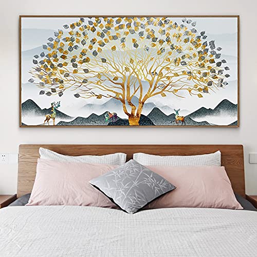 Peinture Diamant Arbre de Richesse géant pour illuminer le salon avec un loisir créatif en famille