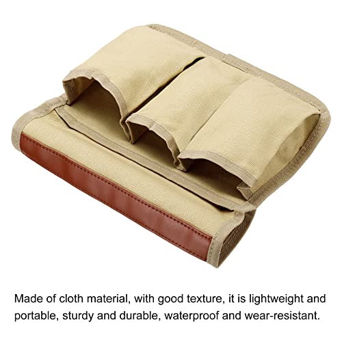 Patikil Chair Armrest Organizer, Outdoor Folding Chairs Arm Rest Side Magazines Snacks Bag Waterproof Storage Pouch For Camping, Beige #TOP2